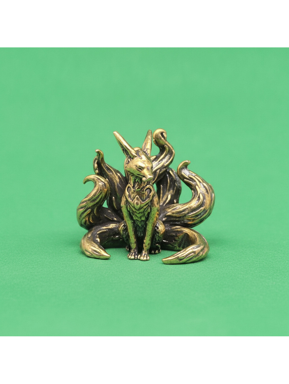 Brass 7 Tails Fox Mini Crafts Decoration Desktop 🦩